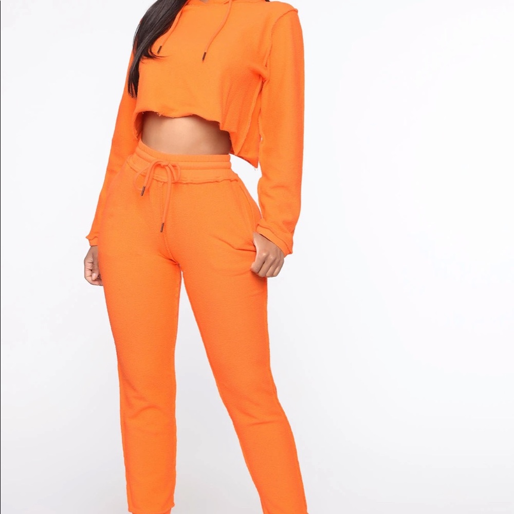 FASHION NOVA Orange Inside Out Lounge Set